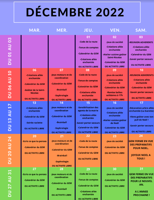 Ancien planning du gem tsa Niort